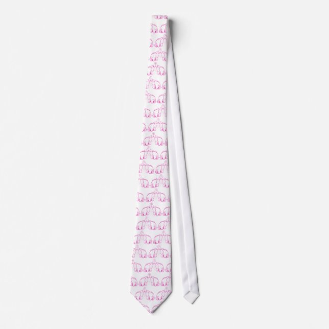 Pink Elephants On Your TIE! Neck Tie (Front)