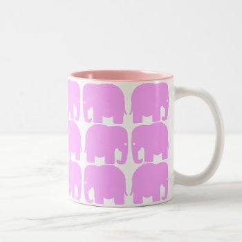Pink Elephants Silhouette Mug by CuteLittleTreasures at Zazzle