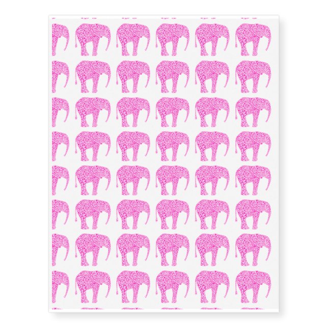 Pink Elephants - Temporary Tattoos (Front)