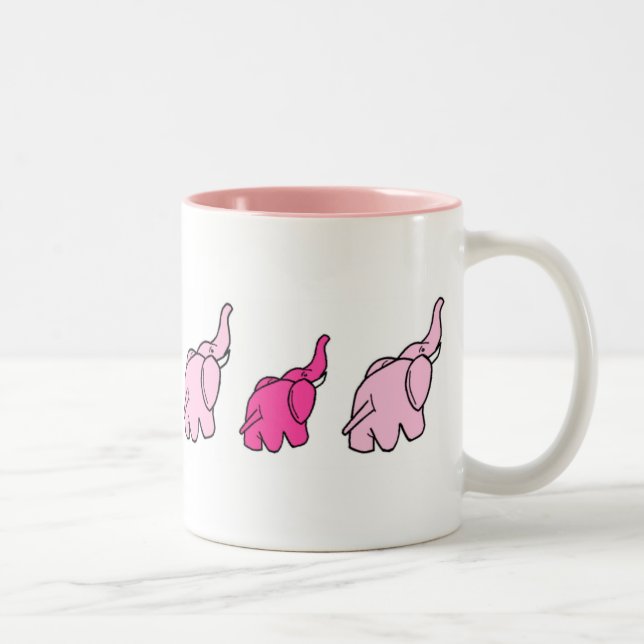 Pink Elephants Two-Tone Coffee Mug (Right)