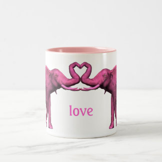 Pink Elephants Two-Tone Coffee Mug