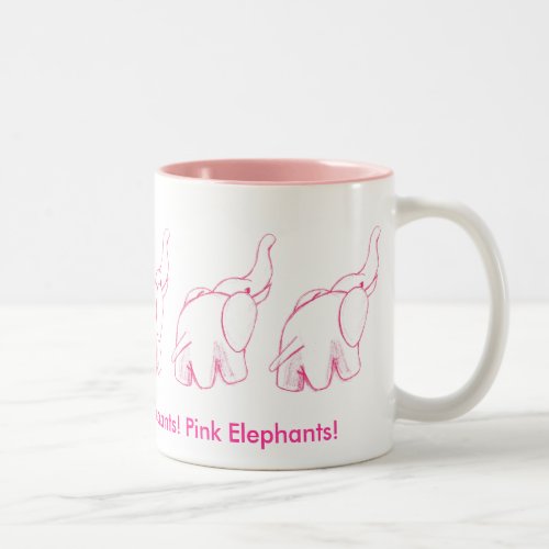 Pink Elephants Two_Tone Coffee Mug