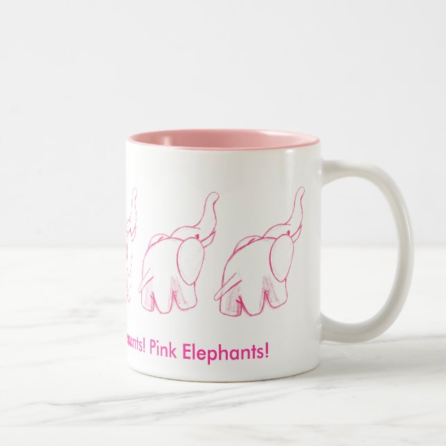Pink Elephants Two-Tone Coffee Mug (Right)