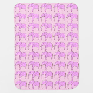 Pink Elephants White Polka Dots Baby Blankets