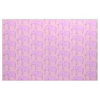 Pink Elephants with White Polka Dots Custom Fabric