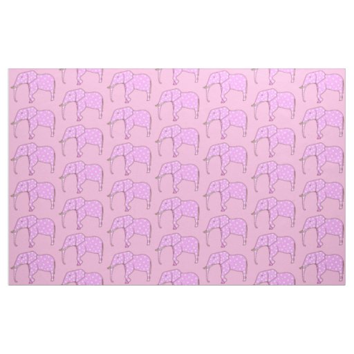 Pink Elephants with White Polka Dots Custom Fabric