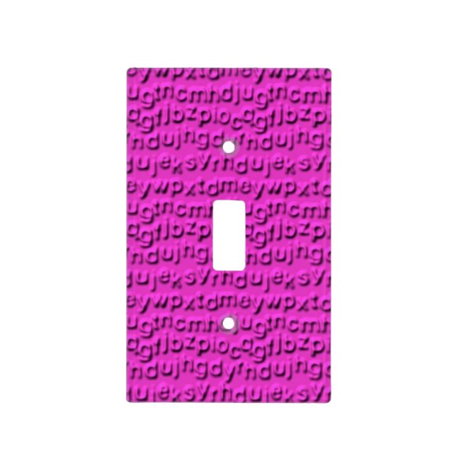 Pink Embossed Modern Graphic Pattern Light Switch Cover (Front)