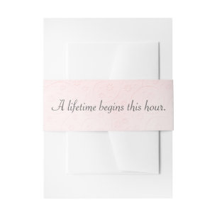 Pink Embossed with Wedding Quote Invitation Belly Invitation Belly Band