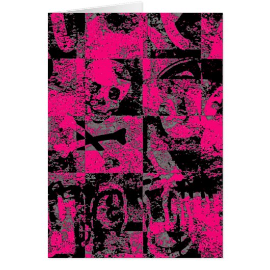 Pink Emo Abstract Cards (Front)