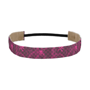 Pink Emo Pattern With Circles Athletic Headband