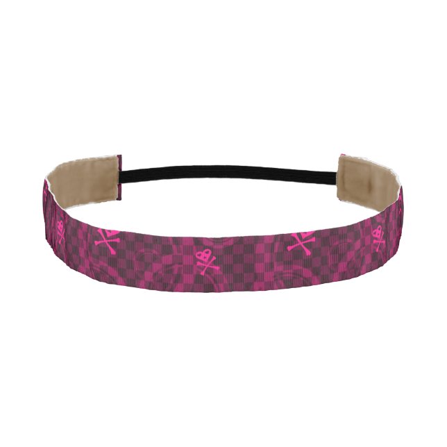 Pink Emo Pattern With Circles Athletic Headband (Front)