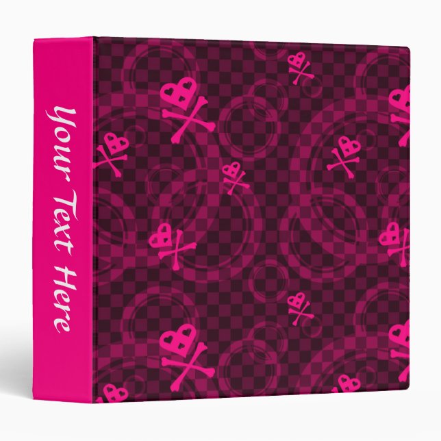 Pink Emo Pattern With Circles Binder (Front/Spine)