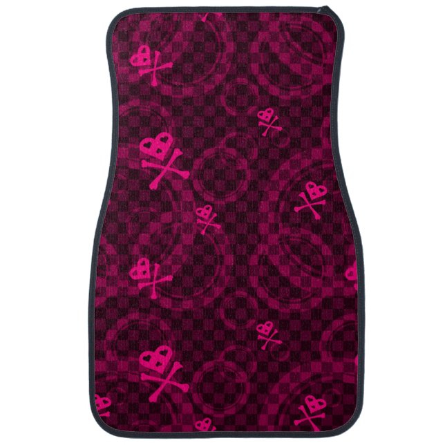 Pink Emo Pattern With Circles Car Floor Mat (Front)