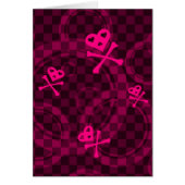 Pink Emo Pattern With Circles Cards (Front)