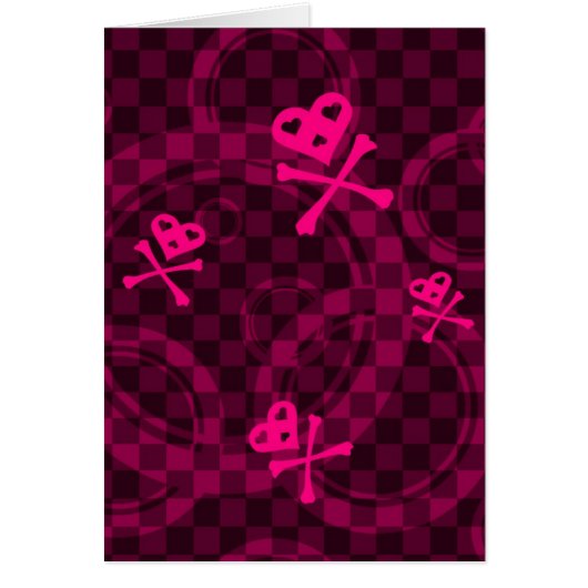 Pink Emo Pattern With Circles Cards (Front)