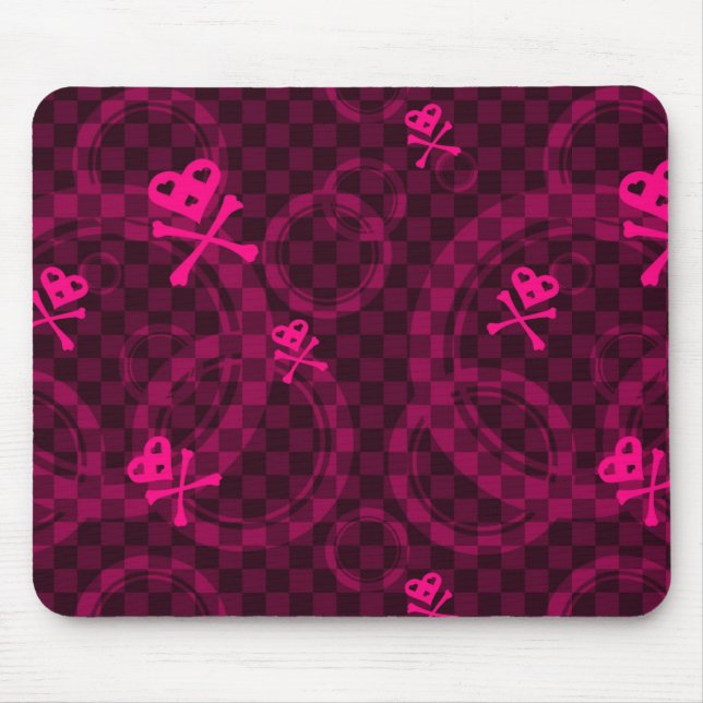 Pink Emo Pattern With Circles Mouse Pad (Front)