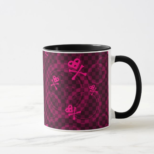 Pink Emo Pattern With Circles Mug (Right)