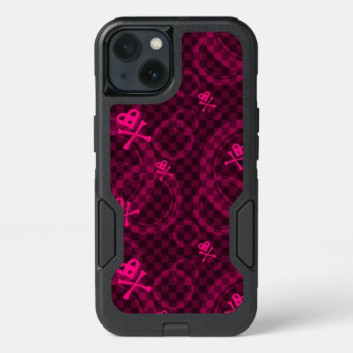 Pink Emo Pattern With Circles iPhone 13 Case