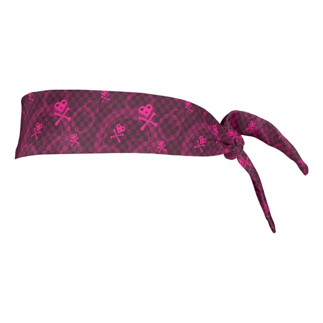 Pink Emo Pattern With Circles Tie Headband (Rotate 90)