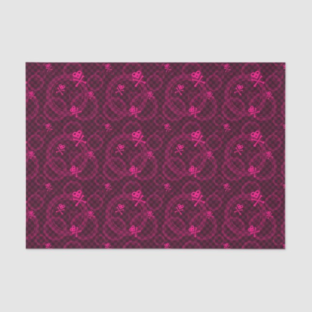 Pink Emo Pattern With Circles Tissue Paper (Front)