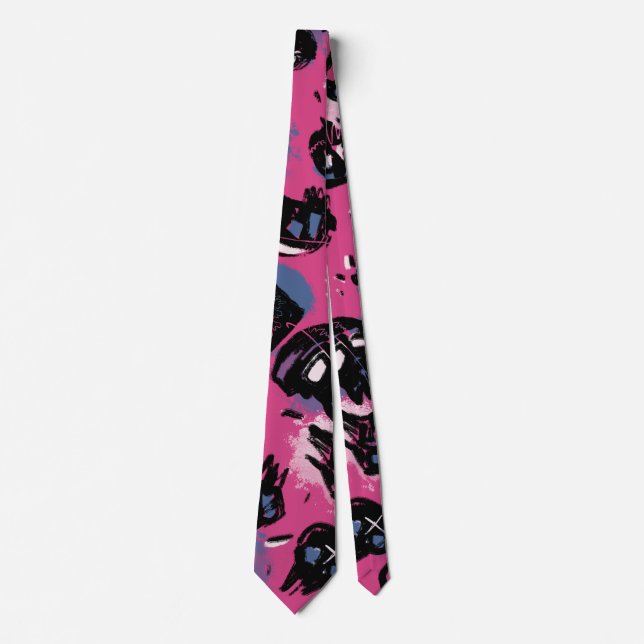 Pink emo scull Accessories Suit Accessorieck Ties (Front)