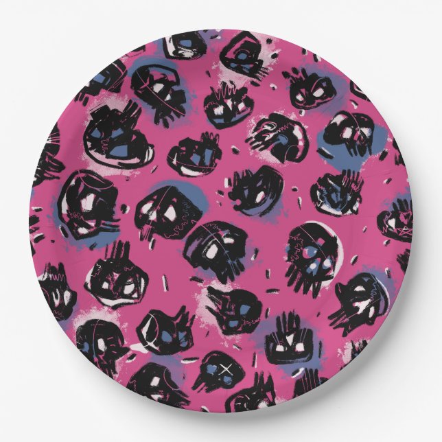 Pink emo scull Crafts & Party Supplies  Party  Paper Plates (Front)