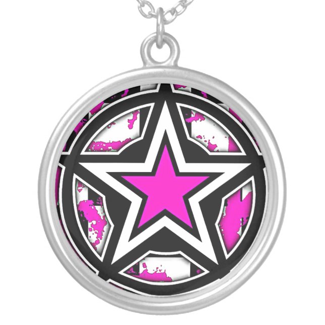 Pink Emo Star Necklace (Front)