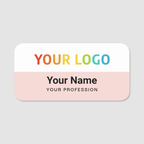 Pink Employee Pin Name Tag or Magnetic with Logo