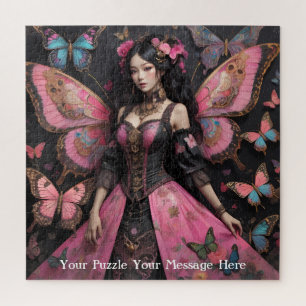 Pink Empress of the Butterfly World Jigsaw Puzzle