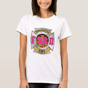 Pink EMT Firefighter T-Shirt
