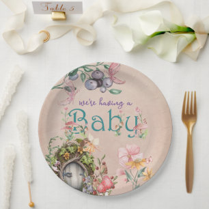 Pink Enchanted Forest Fairy Garden Paper Plates