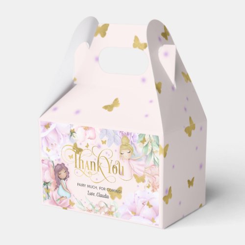 pink enchanted garden fairy butterfly birthday favor boxes