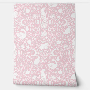 Pink Enchanted Magic Garden Fairytale Wallpaper Wallpaper