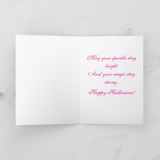 Pink Enchanted Witch Broom Greeting Card