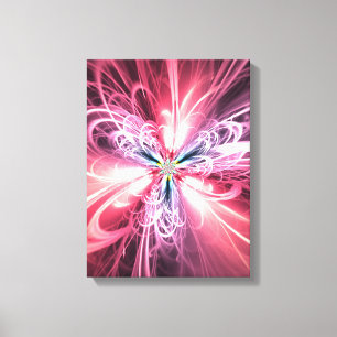 Pink Energy Butterfly Fractal Art Canvas Print