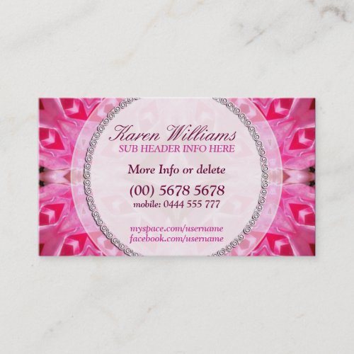 Pink Energy New Age Holistic Business Card
