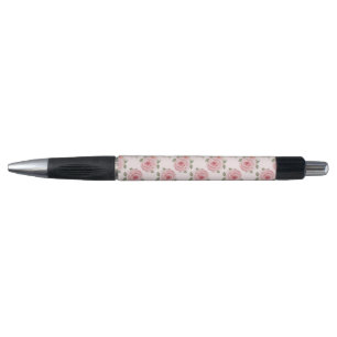 Pink English rose cottage floral vintage pattern Pen