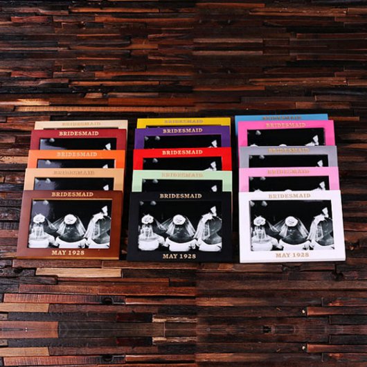 Pink Engraved 5" x 7" Natural Wood Picture Frame (All Colors)