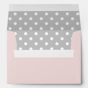 Pink Envelope With Gray Polka Dot Print