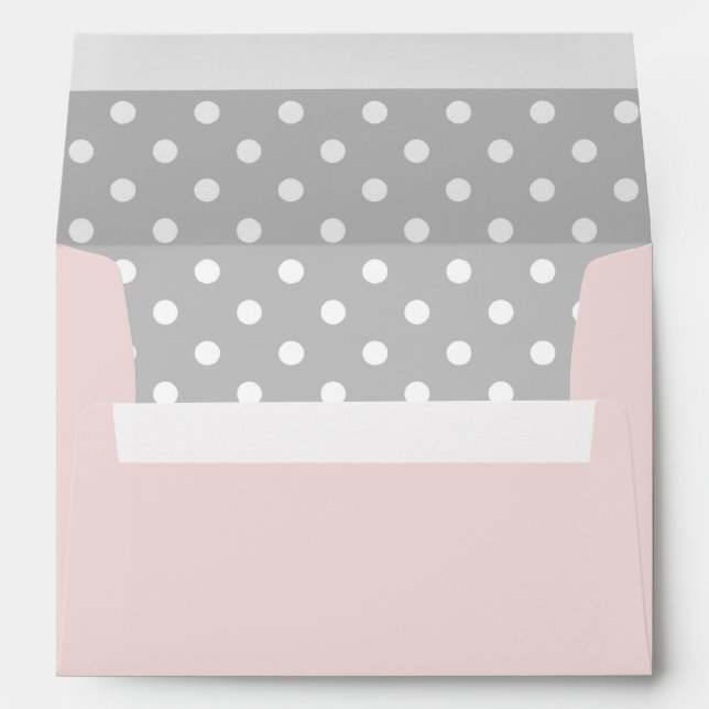 Pink Envelope With Gray Polka Dot Print (Back (Bottom))