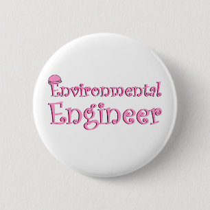 Pink Environmental Engineer Button