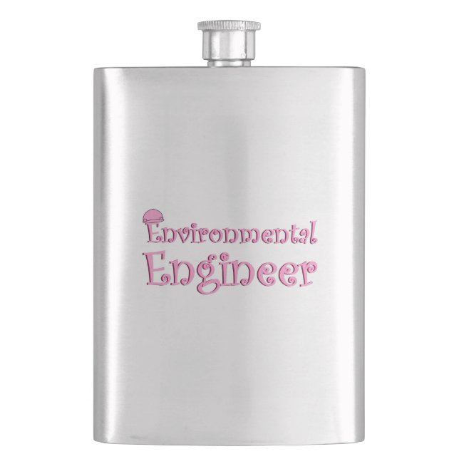 Pink Environmental Engineer Flask (Front)
