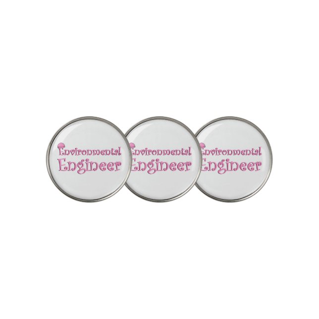 Pink Environmental Engineer Golf Ball Marker (3 Up)