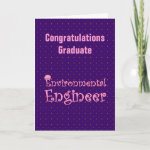 Pink Environmental Engineer Graduation Card