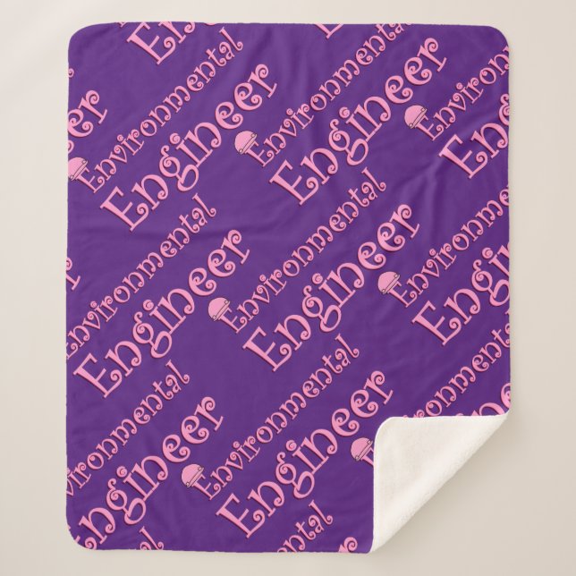 Pink Environmental Engineer Sherpa Blanket (Front)