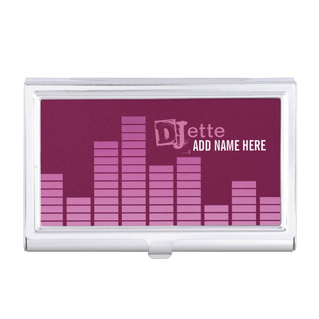 Pink Equalizer Case For Business Cards (Front)