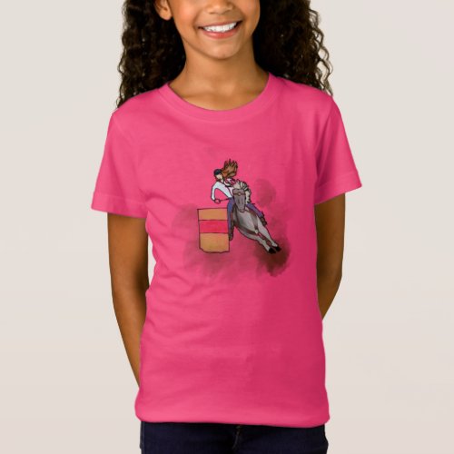 Pink Equestrian Barrel Racing Cowgirl T_Shirt