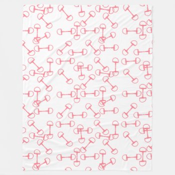 Pink Equestrian Horse Bits Fleece Blanket by PaintingPony at Zazzle