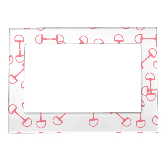 Pink Equestrian Horse Bits Magnetic Photo Frame (Front)
