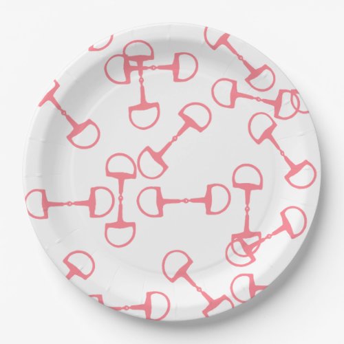 Pink Equestrian Horse Bits Paper Plates